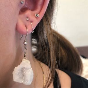 Homemade stone earrings
